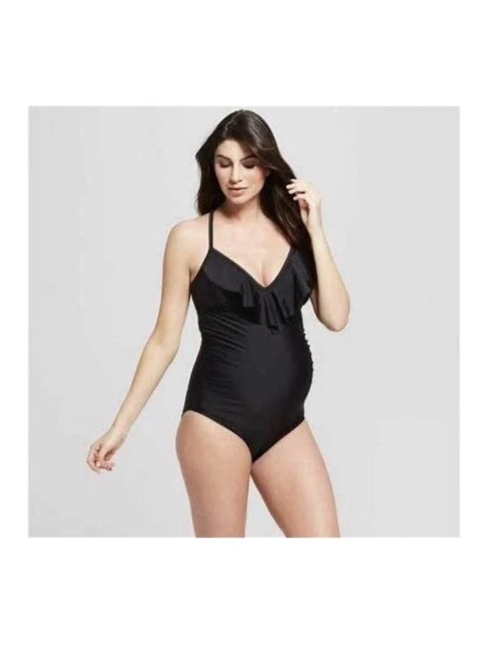 Isabel Maternity by Ingrid & Isabel Black Maternity One-Piece Medium